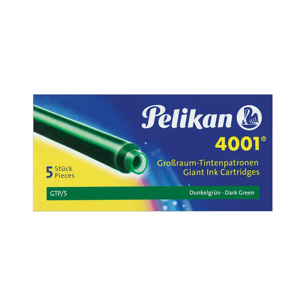 Патрончета Pelikan - дълги, 5x броя, зелени
