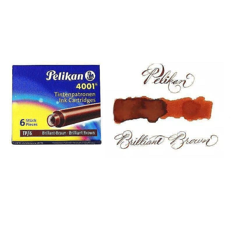 Патрончета Pelikan - къси, 6x броя, кафяви