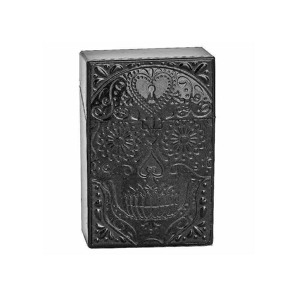 Кутия Skull 3D за цигарена кутия, черна