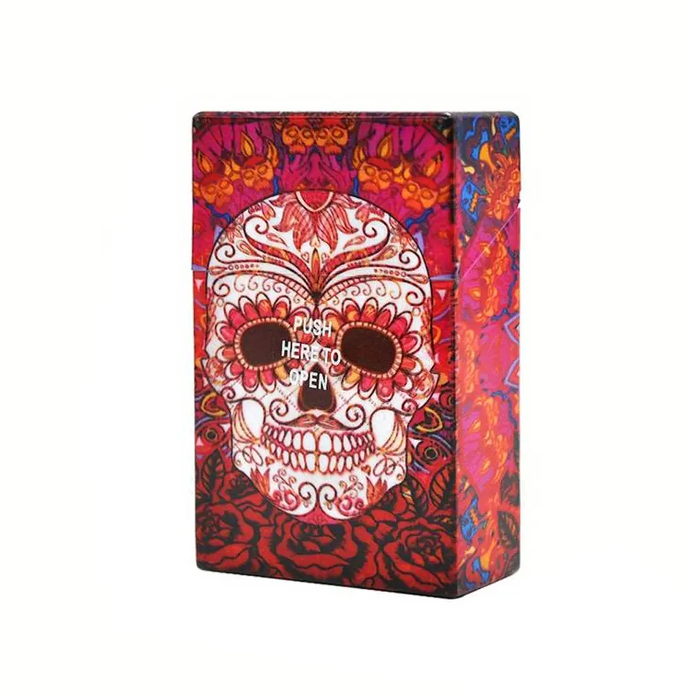 Калъф Skull за цигарена кутия, розов