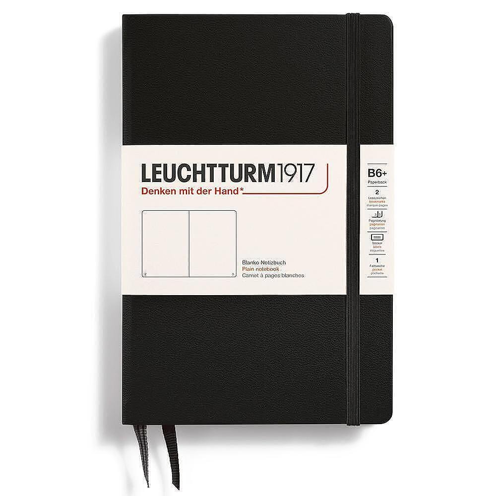 Тефтер B6+ Leuchtturm1917 Notebook Paperback Black, твърди корици, чисти страници