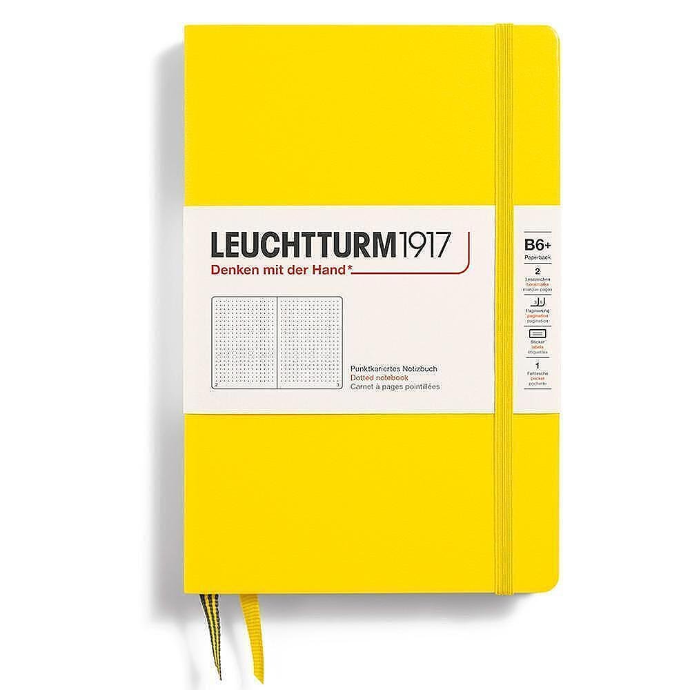 Тефтер B6+ Leuchtturm1917 Notebook Paperback Lemon, твърди корици, на точки