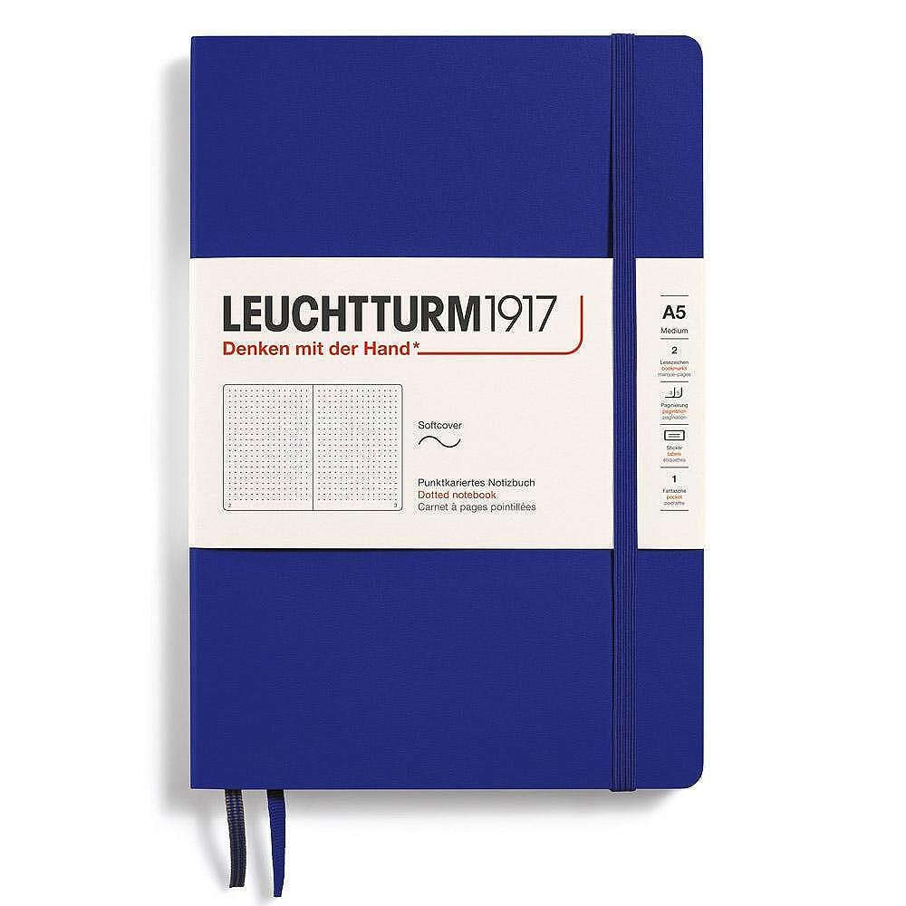Тефтер Leuchtturm1917 New Colours - Ink, A5, мека корица, на точки