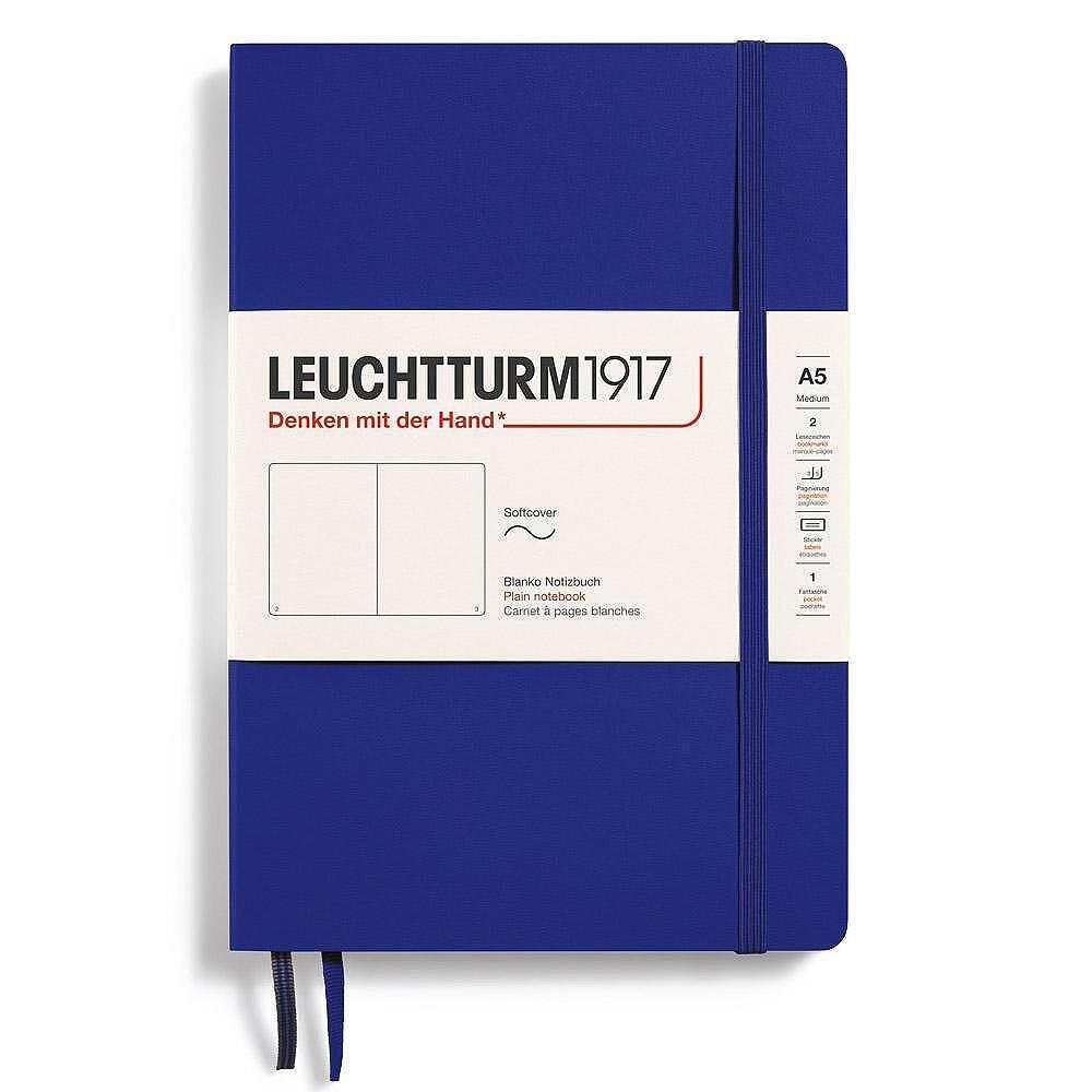 Тефтер Leuchtturm1917 New Colours - Ink, A5, мека корица, бели страници