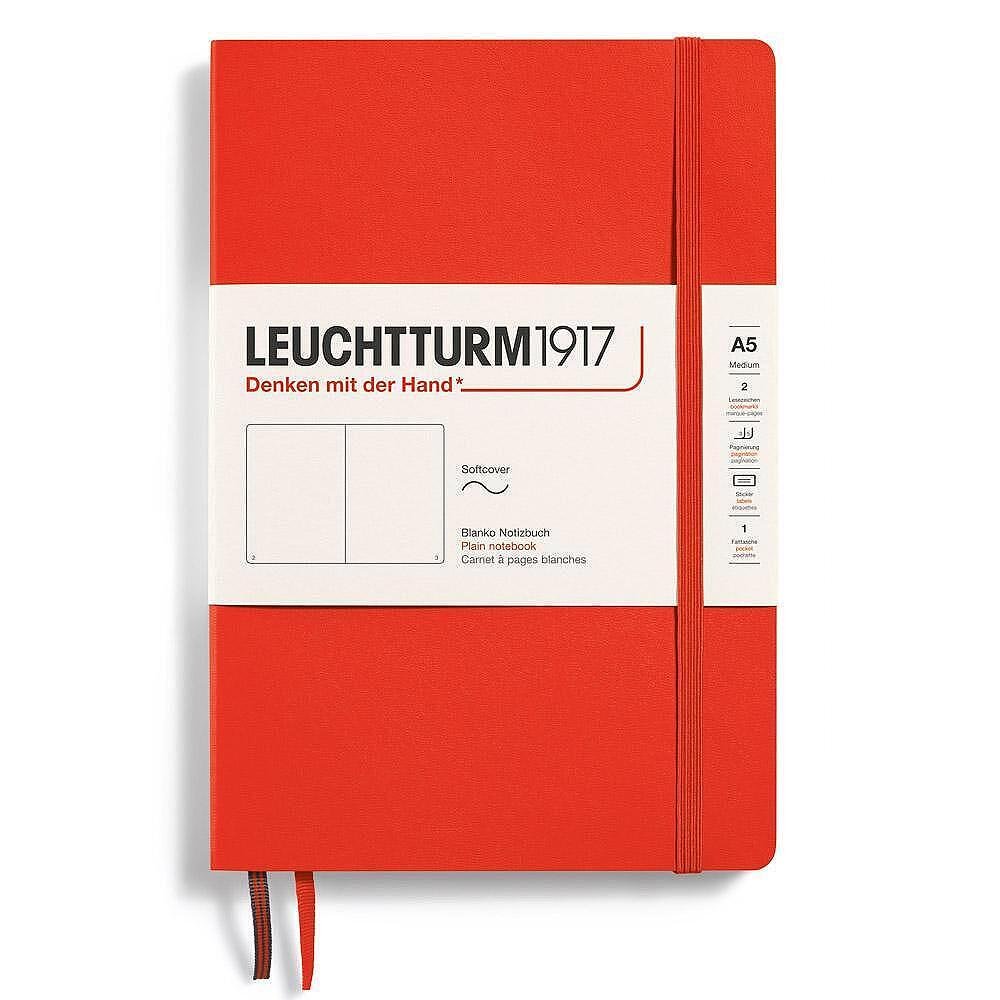 Тефтер Leuchtturm1917 New Colours - Lobster, A5, мека корица, бели страници