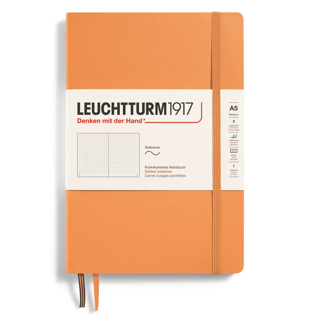 Тефтер Leuchtturm1917 New Colours - Apricot, A5, мека корица, на точки