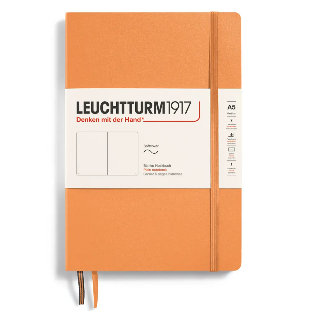 Тефтер Leuchtturm1917 New Colours - Apricot, A5, мека корица, бели страници