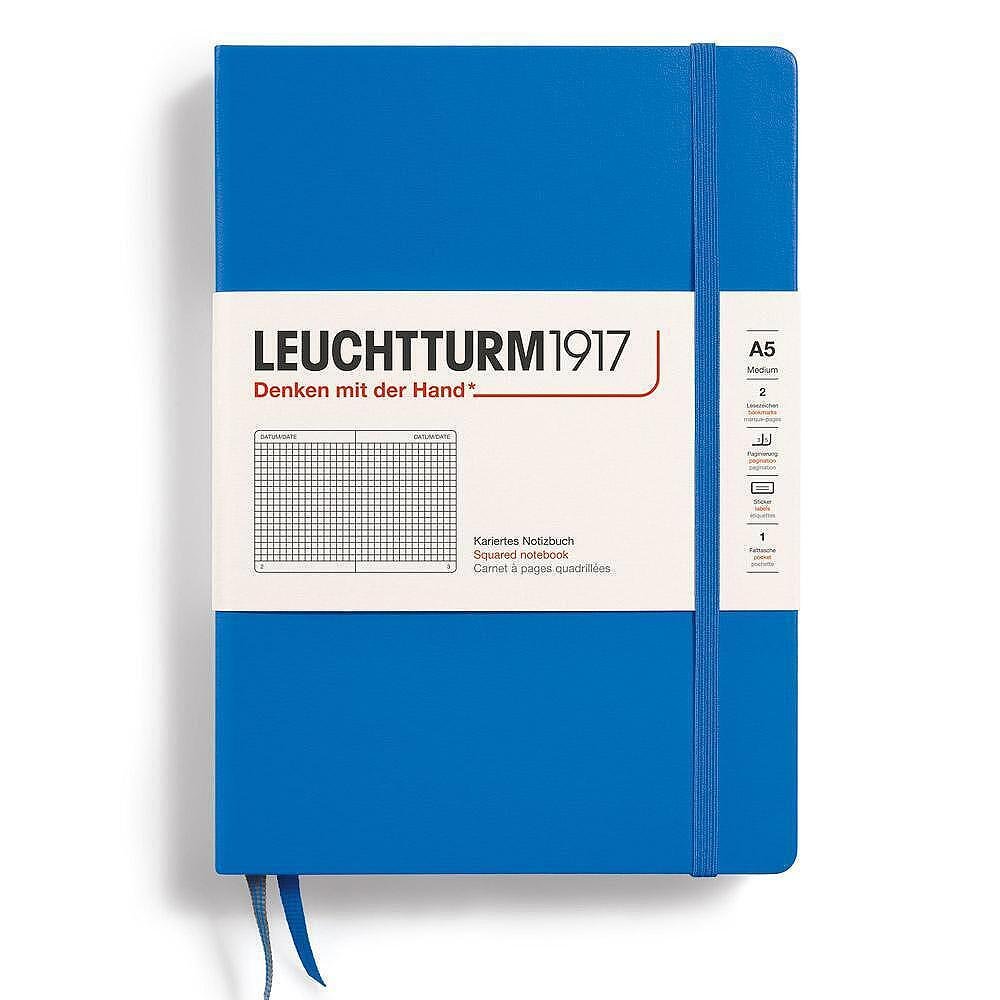 Тефтер Leuchtturm1917 New Colours - Sky, A5, твърди корици, на квадратчета