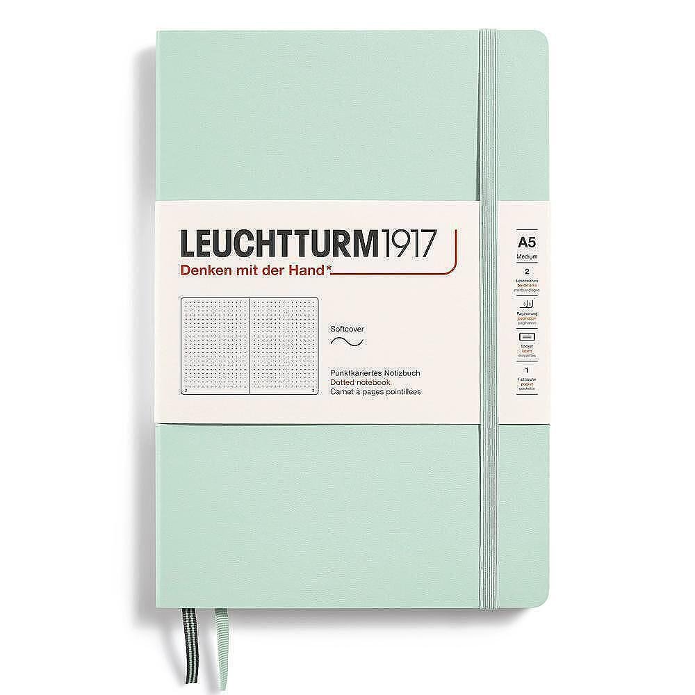 Тефтер A5 Leuchtturm1917 Natural Colors Collection - Mint Green, мека корица, на точки
