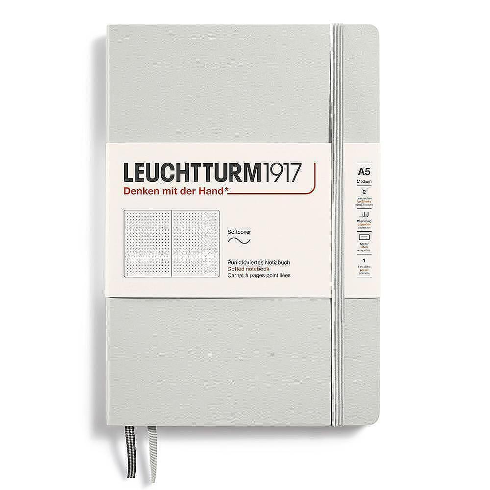 Тефтер A5 Leuchtturm1917 Natural Colors Collection - Light Grey, мека корица, на точки