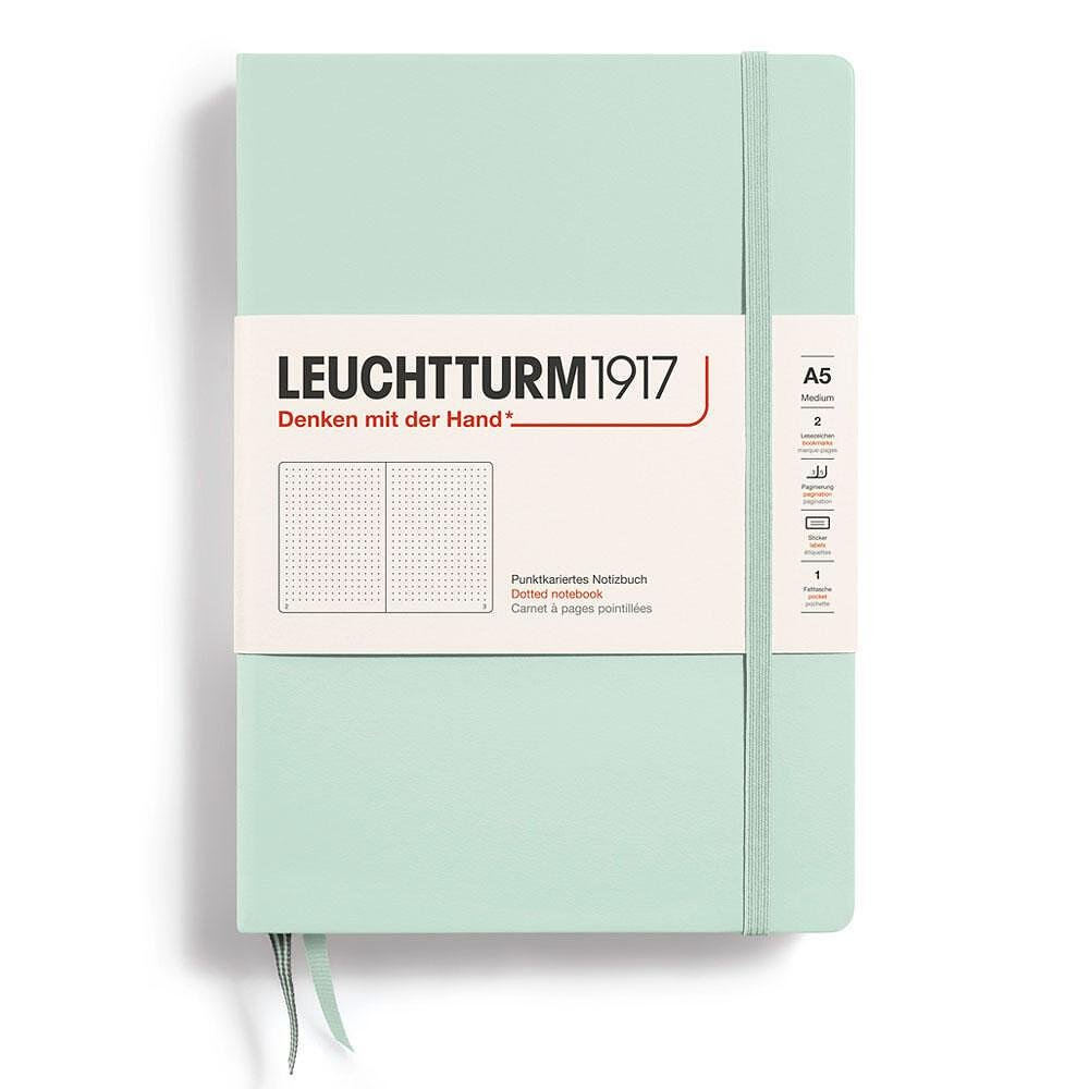 Тефтер Leuchtturm1917 Natural Colors Mint Green, A5, твърди корици, на точки