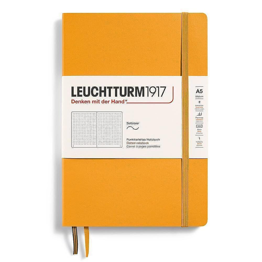 Тефтер A5 Leuchtturm1917 Rising Colors Collection - Rising Sun, мека корица, на точки