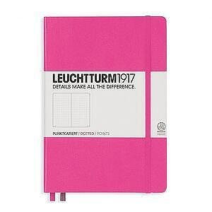 Тефтер А5 Leuchtturm1917 Notebook Medium New Pink, твърди корици, на точки