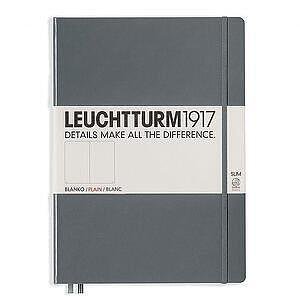 Тефтер А4+ Leuchtturm1917 Notebook Master Slim Anthracite, твърда корица, бели страници