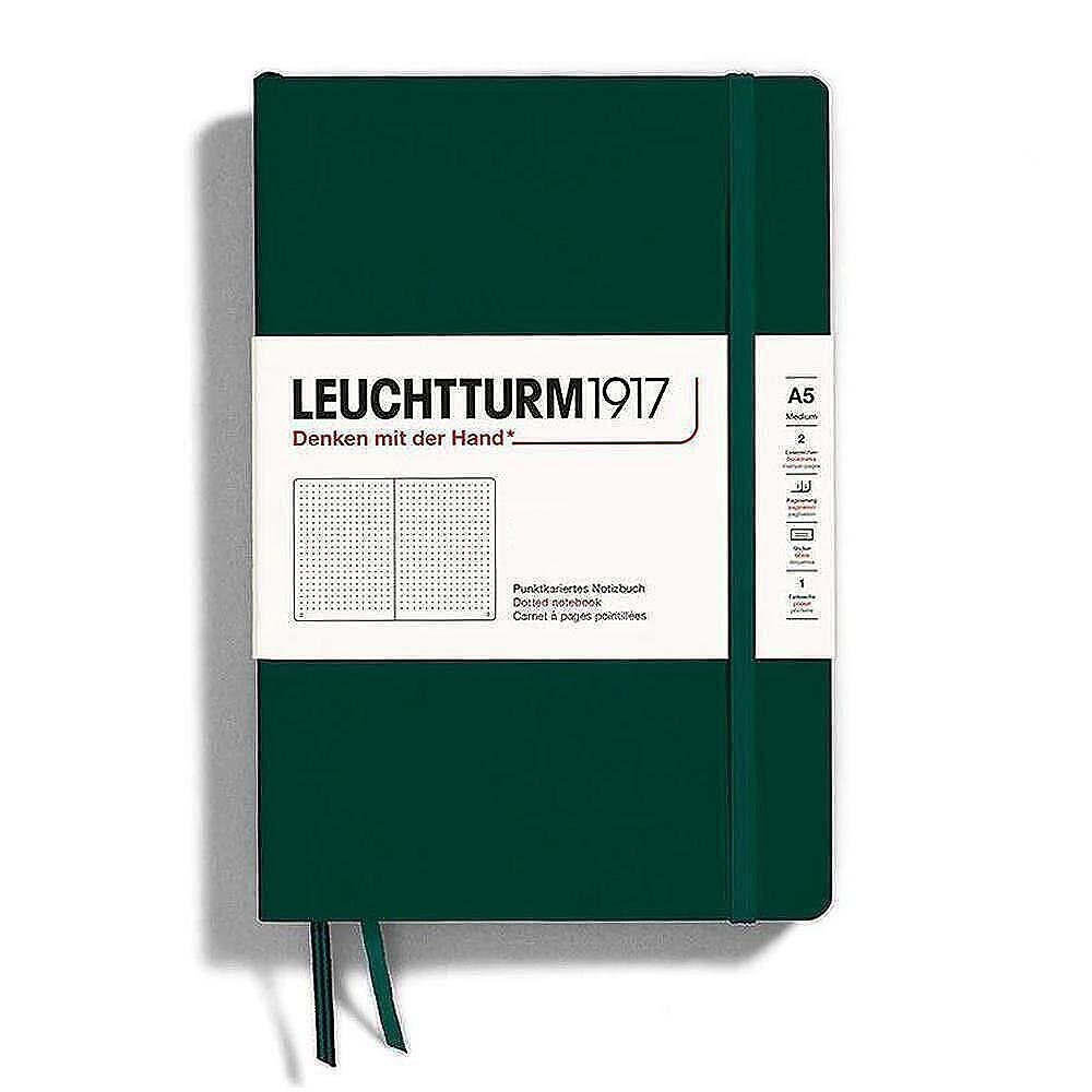 Тефтер Leuchtturm1917 Natural Colors Forest Green, A5, твърди корици, на точки