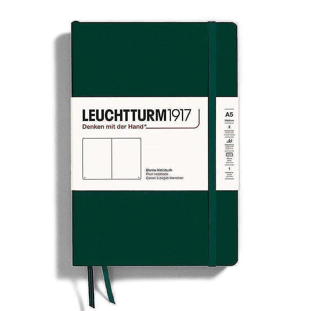 Тефтер Leuchtturm1917 Natural Colors Forest Green, A5, твърди корици, бели страници