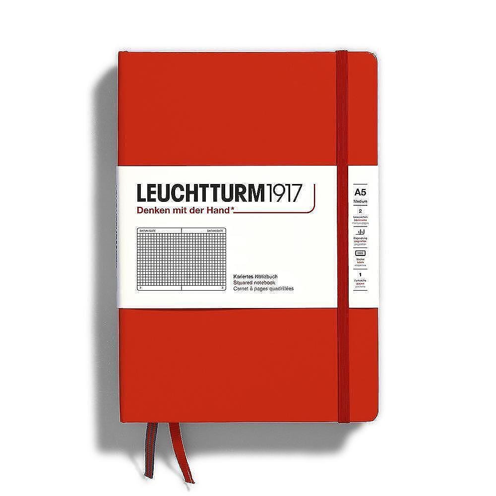 Тефтер Leuchtturm1917 Natural Colors Fox Red, A5, твърди корици, на квадратчета