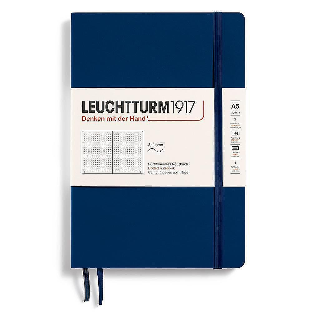 Тефтер A5 Leuchtturm1917 Notebook Classic Navy, мека корица, на точки