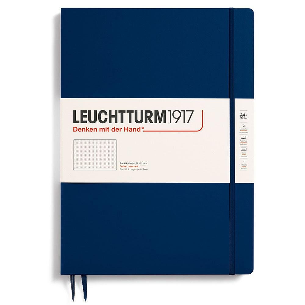 Тефтер А4+ Leuchtturm1917 Notebook Master Slim Navy, твърда корица, на точки