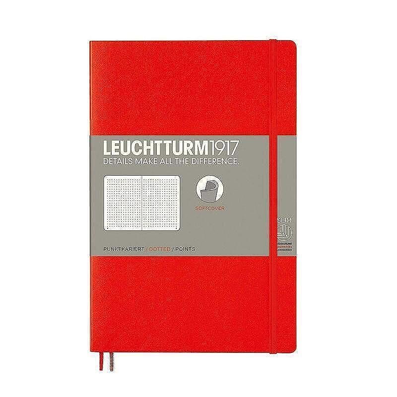 Тефтер B6+ Leuchtturm1917 Notebook Paperback Red, мека корица, на точки