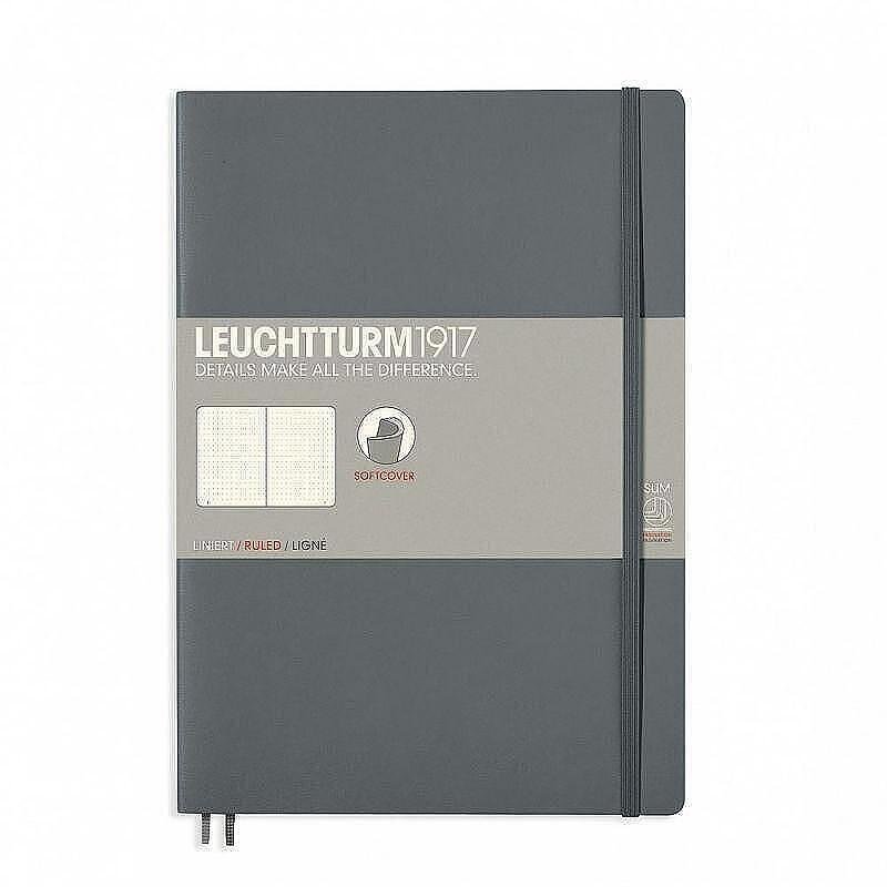 Тефтер B5 Leuchtturm1917 Notebook Composition Anthracite, мека корица, на точки
