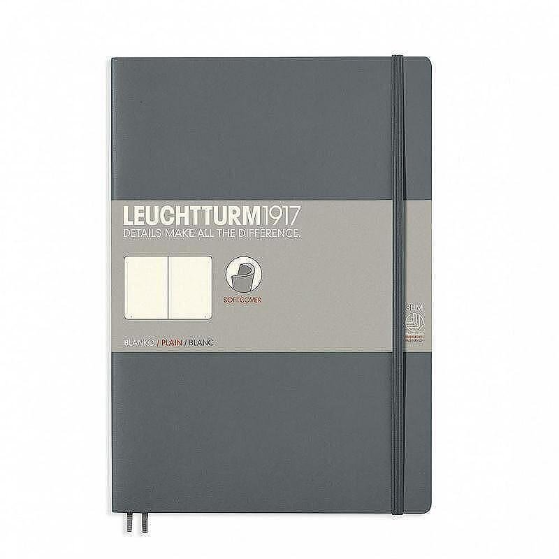 Тефтер B5 Leuchtturm1917 Notebook Composition Anthracite, мека корица, бели страници