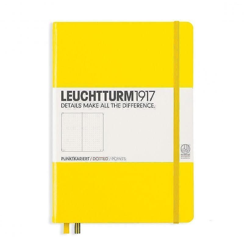 Тефтер А5 Leuchtturm1917 Notebook Medium Lemon, твърди корици, на точки