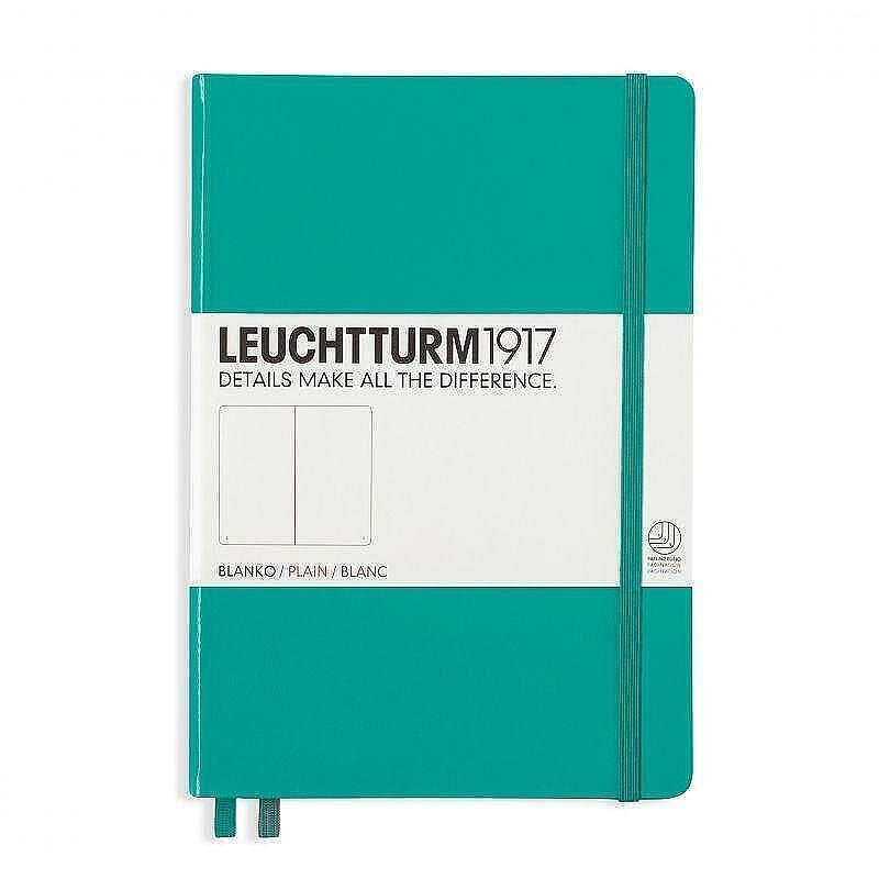 Тефтер А5 Leuchtturm1917 Notebook Medium Emerald, твърди корици, бели страници