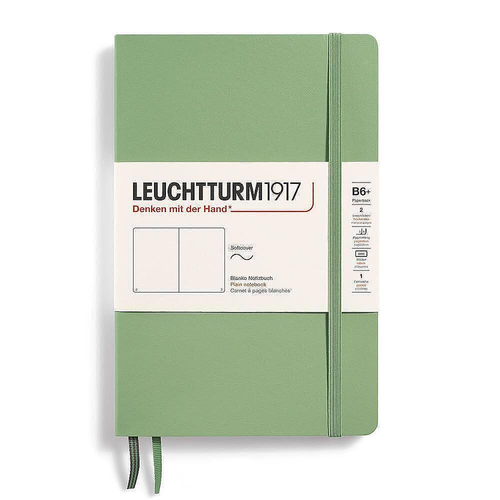 Тефтер B6+ Leuchtturm1917 Notebook Paperback Sage, меки корици, бели страници