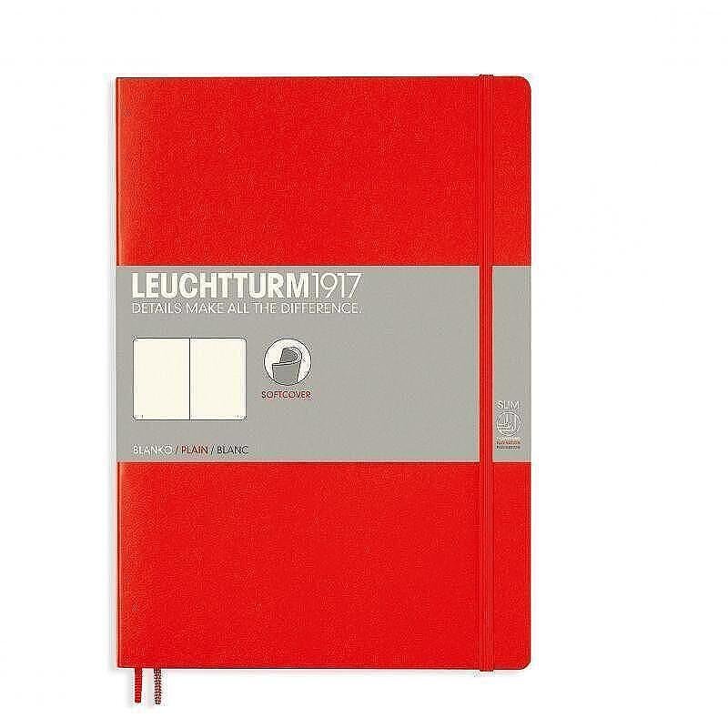 Тефтер B5 Leuchtturm1917 Notebook Composition Red, мека корица, бели страници