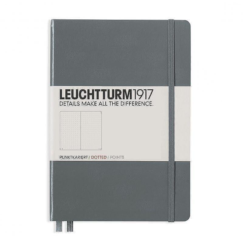 Тефтер А5 Leuchtturm1917 Notebook Medium Anthracite, твърди корици, на точки