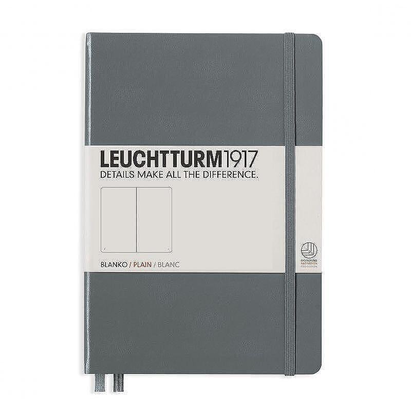 Тефтер А5 Leuchtturm1917 Notebook Medium Anthracite, твърди корици, бели страници