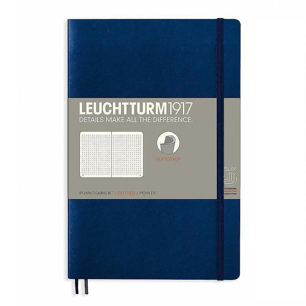 Тефтер B6+ Leuchtturm1917 Notebook Paperback Navy, меки корици, на точки