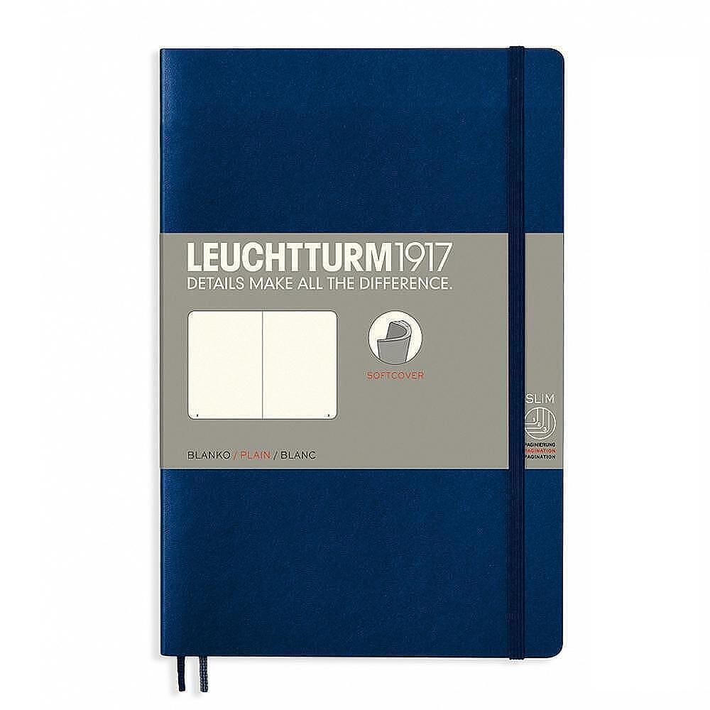 Тефтер B6+ Leuchtturm1917 Notebook Paperback Navy, меки корици, бели страници