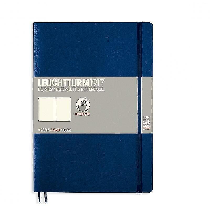 Тефтер B5 Leuchtturm1917 Notebook Composition Navy, мека корица, бели страници