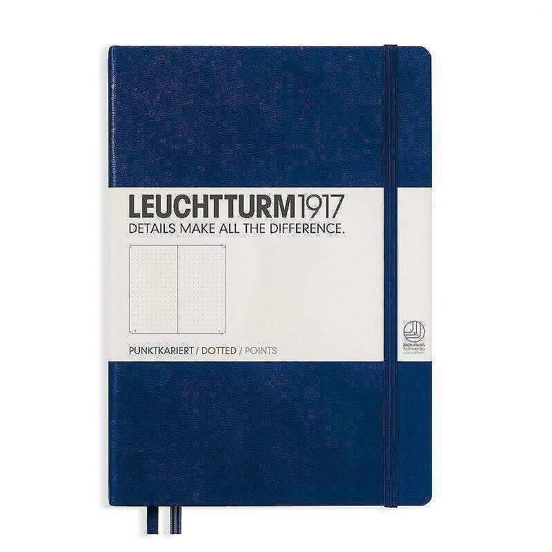 Тефтер А5 Leuchtturm1917 Notebook Medium Navy, твърди корици, на точки