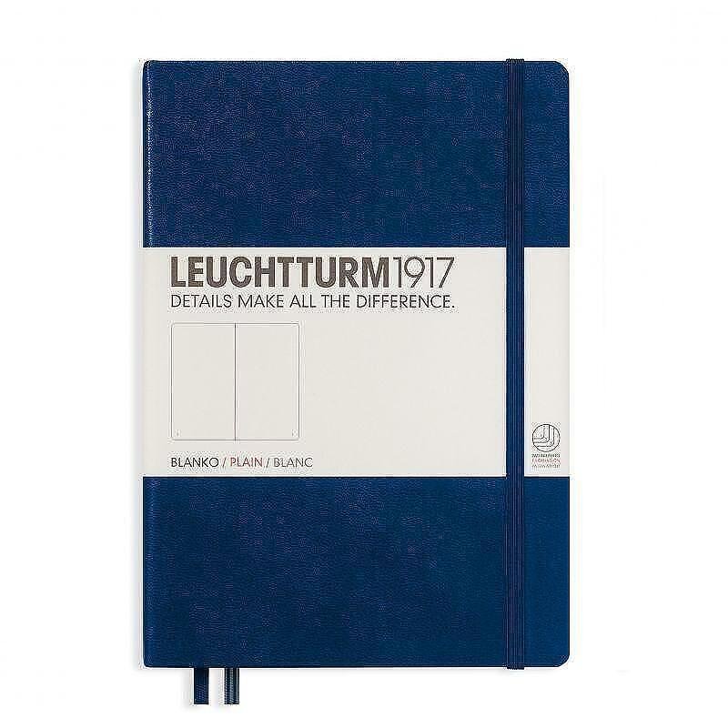 Тефтер А5 Leuchtturm1917 Notebook Medium Navy, твърди корици, бели страници