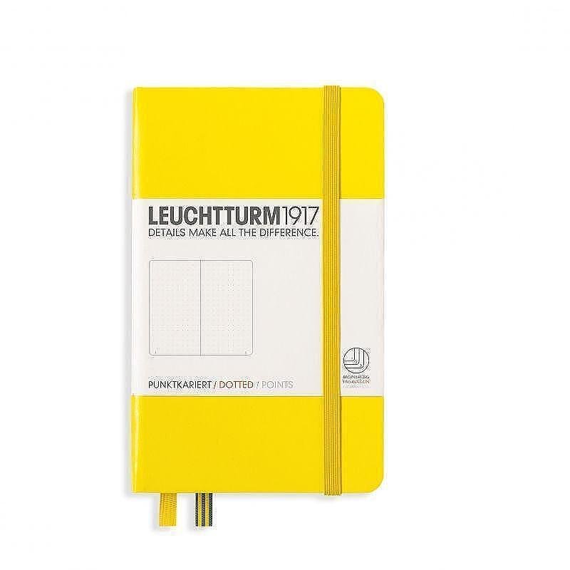 Тефтер А6 Leuchtturm1917 Notebook Pocket Lemon, твърда корица, на точки