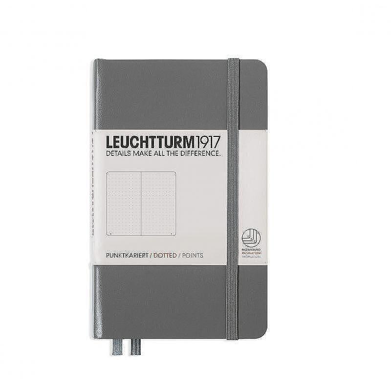 Тефтер А6 Leuchtturm1917 Notebook Pocket Anthracite, твърда корица, на точки