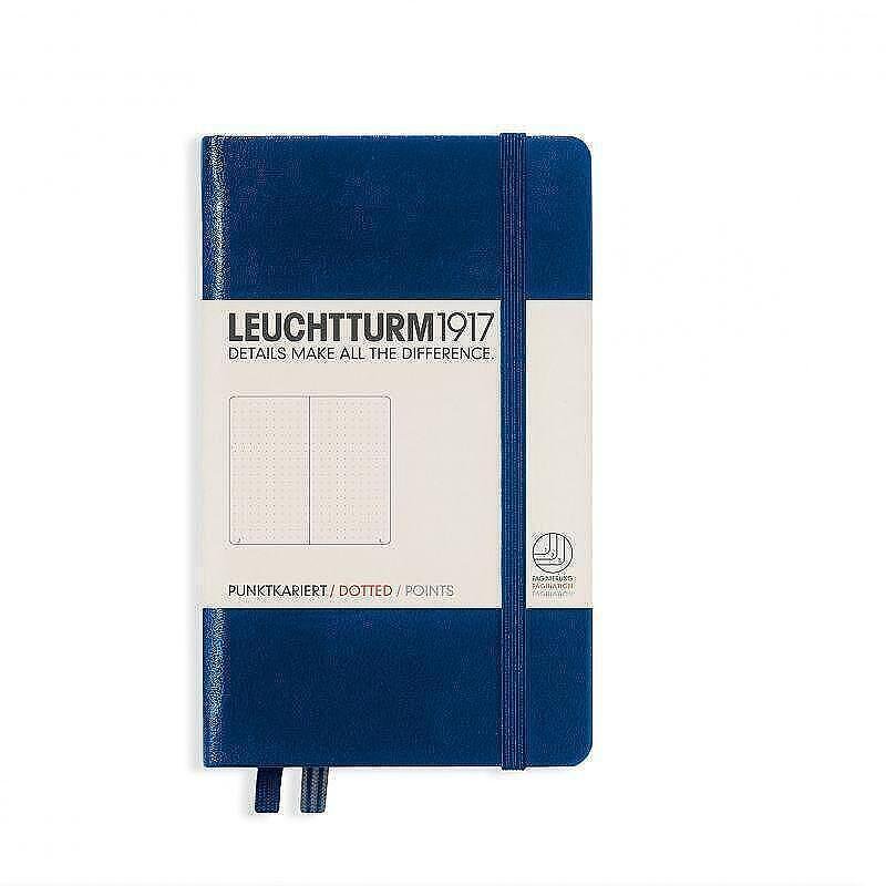 Тефтер А6 Leuchtturm1917 Notebook Pocket Navy, твърда корица, на точки