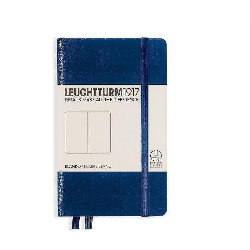 Тефтер А6 Leuchtturm1917 Notebook Pocket Navy, твърда корица, бели страници