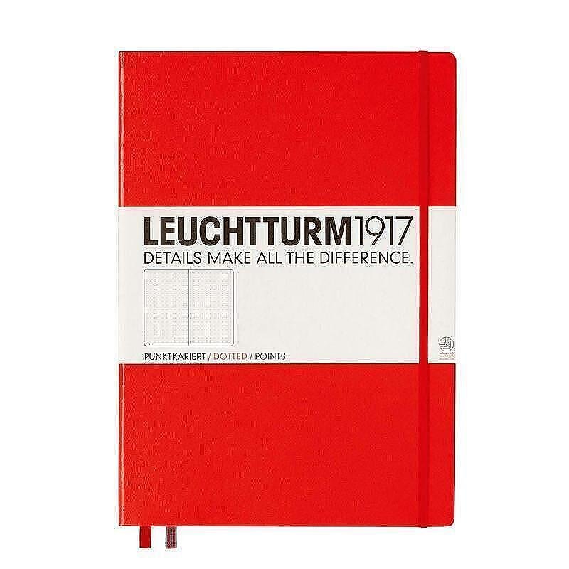 Тефтер А4+ Leuchtturm1917 Notebook Master Classic Red, твърди корици, на точки