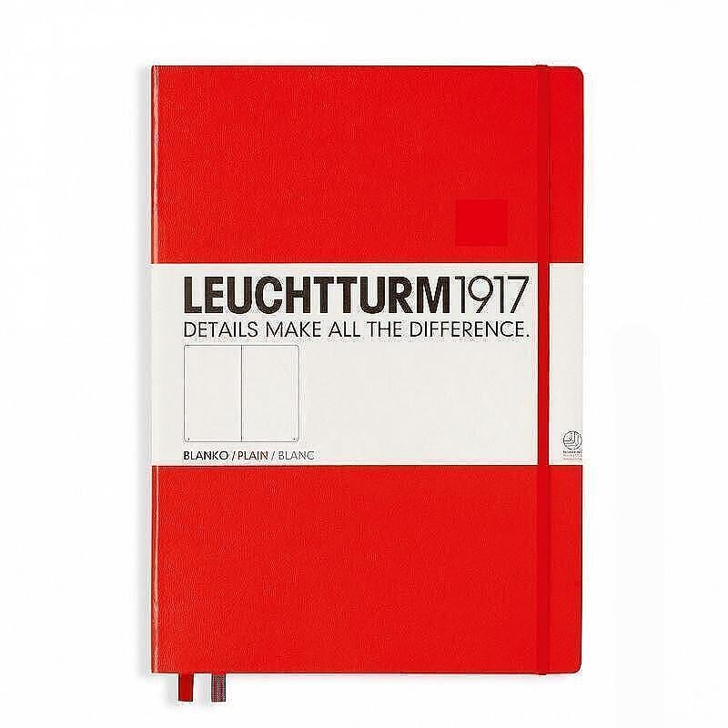 Тефтер А4+ Leuchtturm1917 Notebook Master Classic Red, твърди корици, бели страници