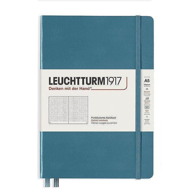 Тефтер А5 Leuchtturm1917 Rising Colors Collection - Stone Blue, твърди корици, на точки