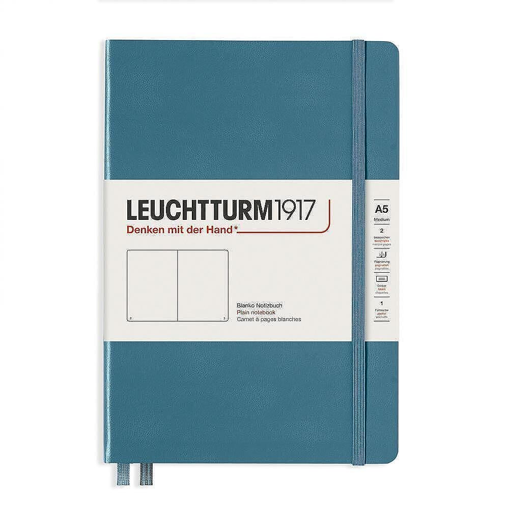Тефтер А5 Leuchtturm1917 Rising Colors Collection - Stone Blue, твърди корици, бели страници