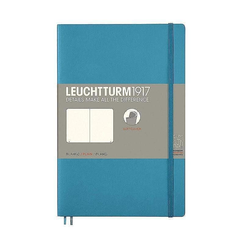 Тефтер B6+ Leuchtturm1917 Notebook Paperback Nordic Blue, мека корица, бели страници