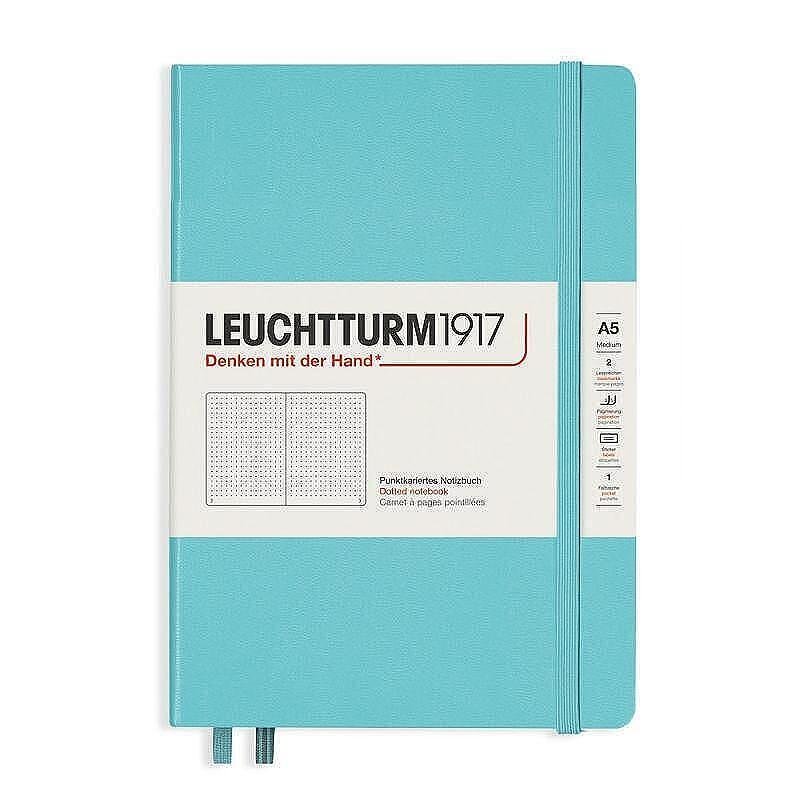 Тефтер А5 Leuchtturm1917 Rising Colors Collection - Aquamarin, твърди корици, на точки