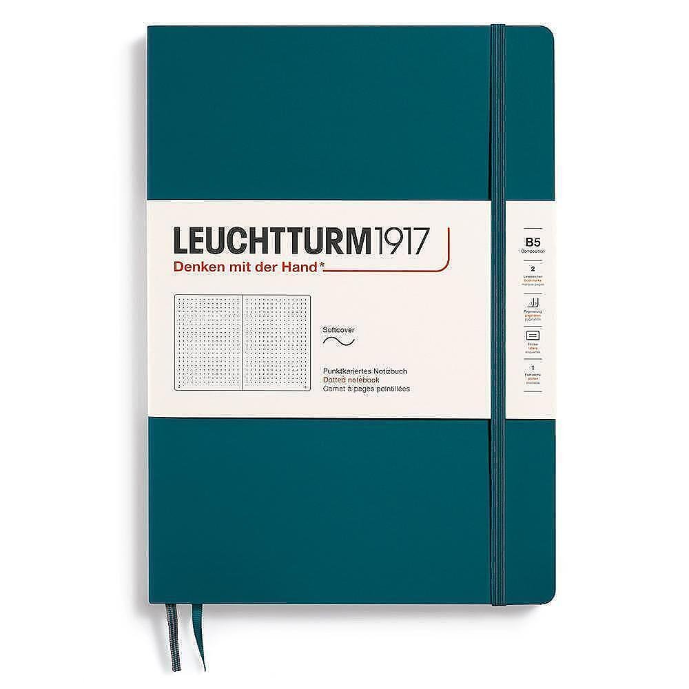 Тефтер B5 Leuchtturm1917 Notebook Composition Pacific Green, меки корици, на точки