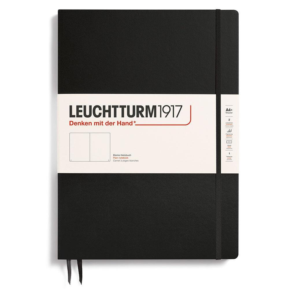 Тефтер А4+ Leuchtturm1917 Notebook Master Slim Black, твърда корица, бели страници
