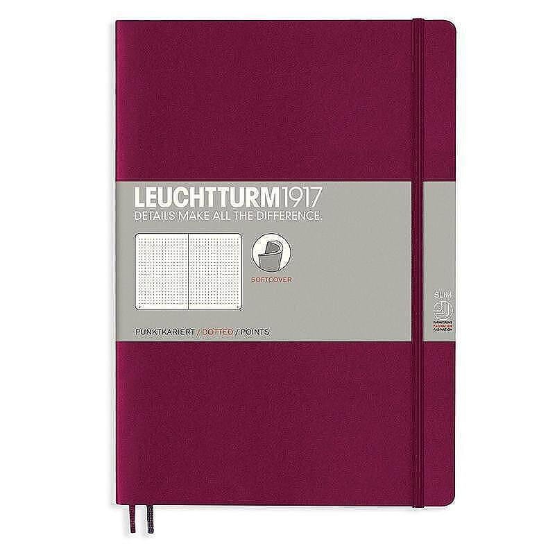 Тефтер B5 Leuchtturm1917 Notebook Composition Port Red, меки корици, на точки